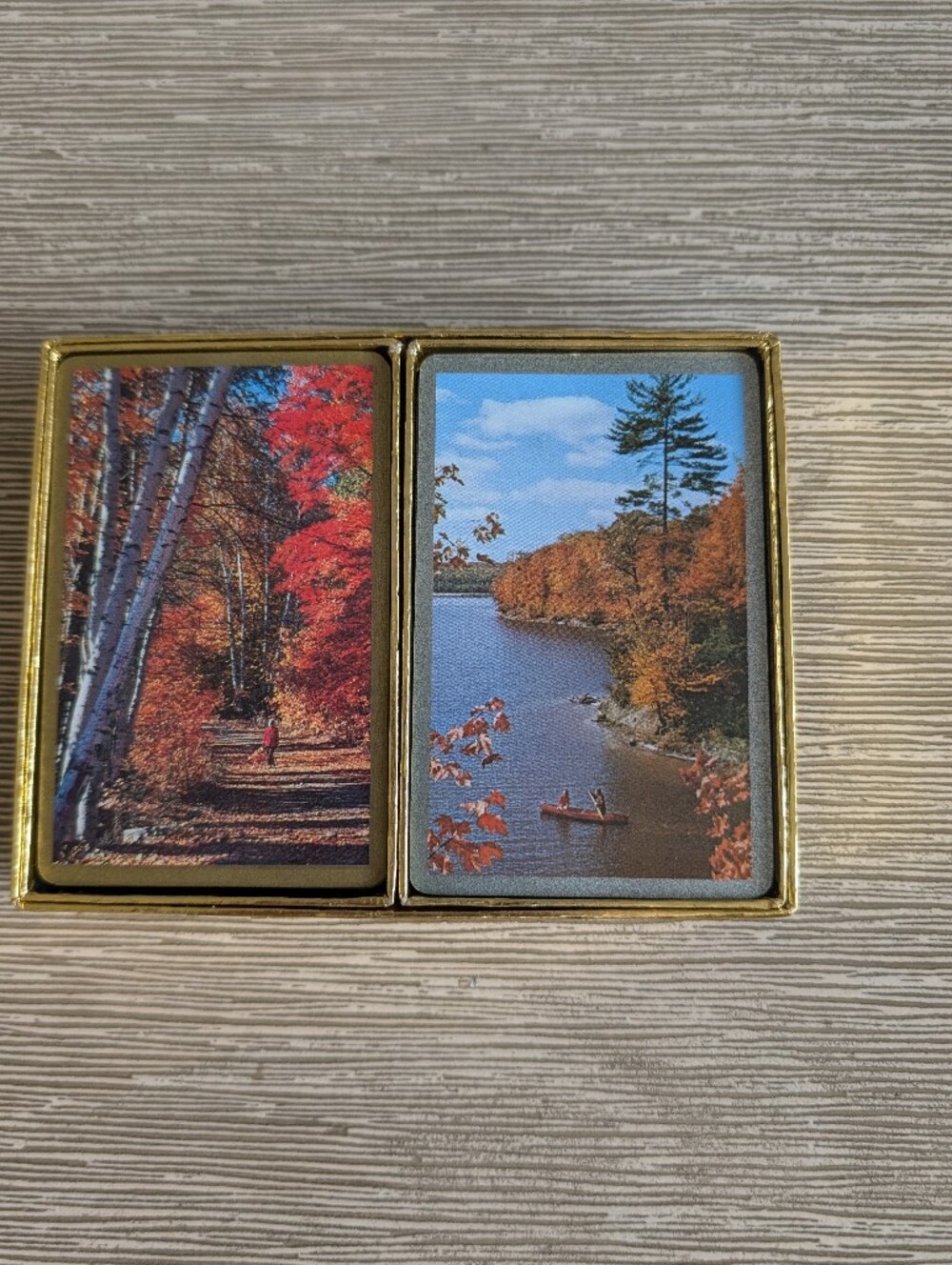 Vintage Congress Autumn Landscape Deck Of Cards In Original Box